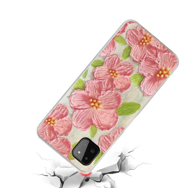 Deco Samsung Galaxy A22 5G Etui - Lyserøde Blomster Pink