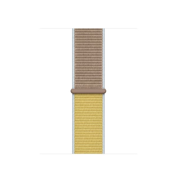 Apple Watch Series 5 40mm solid color nylon klockarmband - gul / ljusbrun Gul