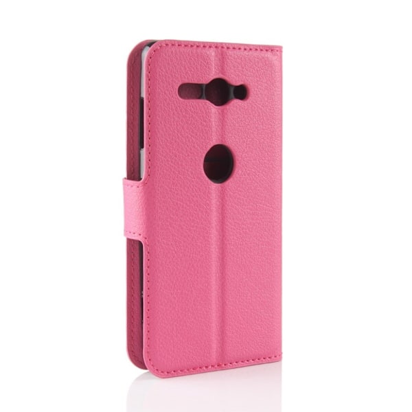 Sony Xperia XZ2 Compact litchi tekstur PU læder flip etui - Rose Pink