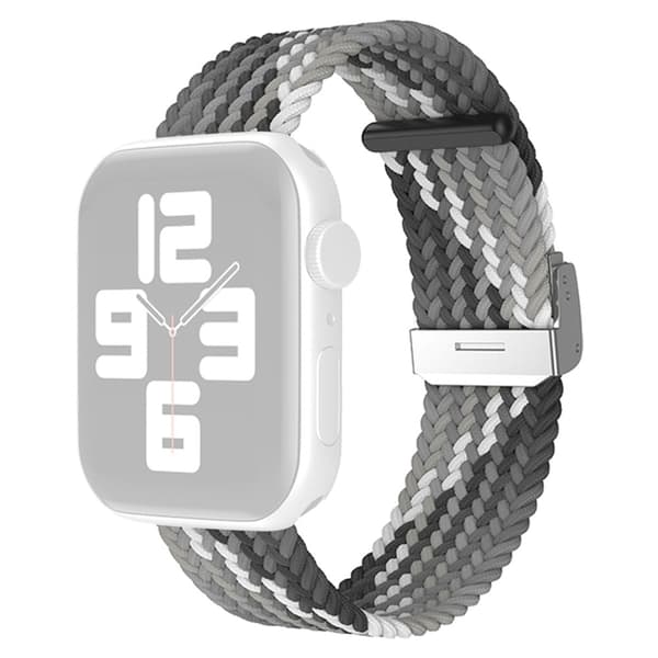 Apple Watch (41 mm) enkel klokkerem i nylon - Gradient Grå Silver grey
