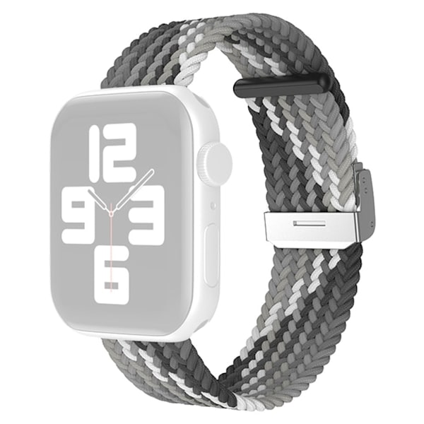 Apple Watch (41mm) yksinkertainen nylonkellohihna - Gradientti Harmaa Silver grey
