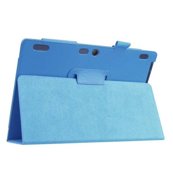 Lenovo Tab 3 10-1 TB-X103F skyddshölje PU läder skyddande litchi textur elastisk ögla - Ljusblå Blå