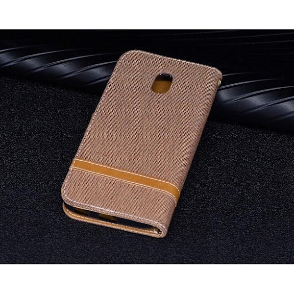 Samsung Galaxy J3 (2017) Två färgat läder fodral - Berige Brun