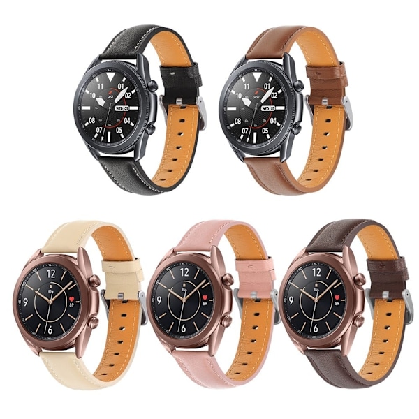 20 mm universal klockarmband i koskinn - Kaffe Brun