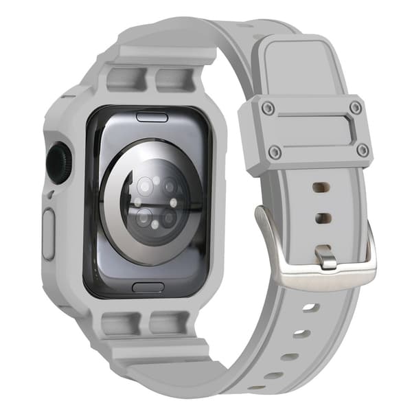 Apple Watch Series 10 46mm rem Blød, fleksibel urrem med integreret urkasse - Lysegrå Silver grey