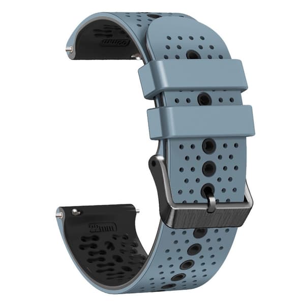 22 mm universellt dubbelfärgat klockarmband i silikon - Havsblå / Svart Blå
