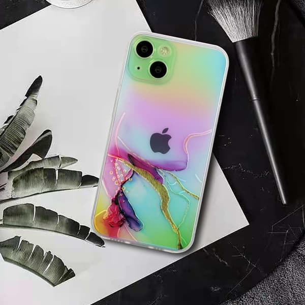 Marble iPhone 15 Plus Suojakotelo - Vihreä Multicolor