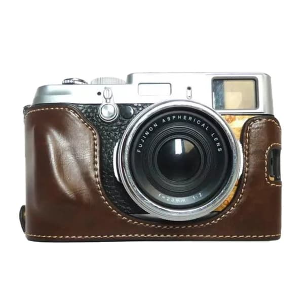Lædertaske med batteriåbning til Fujifilm X100-serien - Kaffe Brown