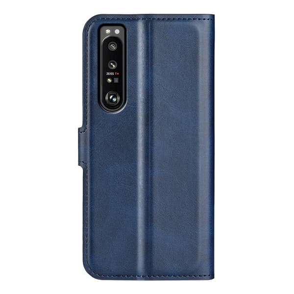 Skinn-etui i lommebok-stil for Sony Xperia 1 IV - Blå Blue