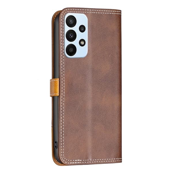 BINFEN tofarget læretui for Samsung Galaxy A23 - Kaffe Brown