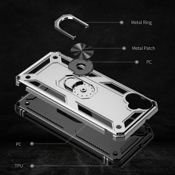 Bofink Combat Samsung Galaxy A05 cover - Sølv/Grå Silver grey