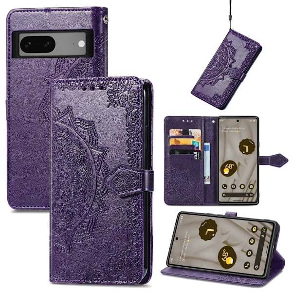 Mandala Google Pixel 7a Läppäkotelo - Violetti Purple