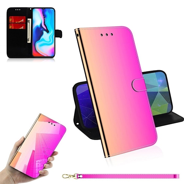 Mirror Motorola Moto E7 Plus flip case - Ruusu Pink
