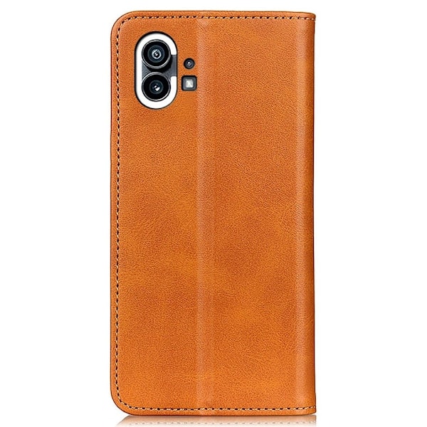 Lompakko-style Aitoa Nahkaa Läppäkotelo For Nothing Phone (1) - Ruskea Brown