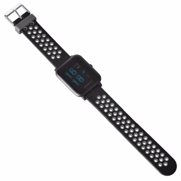 Amazfit GTS two-color silicone watch band - Black / Grey