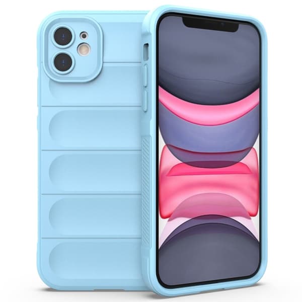 Mjukt greppformat iPhone 11 skal - Baby Blå Blå