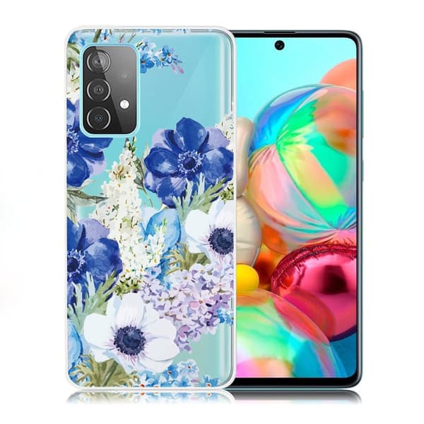 Deco Samsung Galaxy A72 5G Etui - Nydelig Blomst Blue