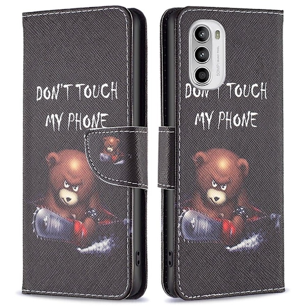 Wonderland Motorola Moto G52 flip etui - Bjørn Black