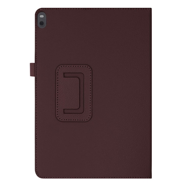 Lenovo Tab M10 läderfodral med litchi-textur - Kaffe Brun
