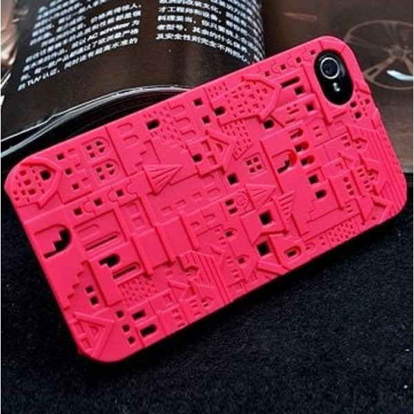 City 3D (Het Rosa) iPhone 4S Skal Rosa