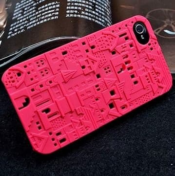 City 3D (Kuuma Pinkki) iPhone 4S Suojakuori Pink