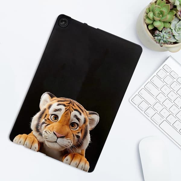 Lenovo Tab M10 (Gen 3) Case Pattern Printing Slim Flexible Tablet Protective Cover - Little Tiger Brown