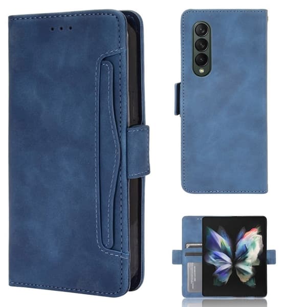 Modernt Samsung Galaxy Z Fold3 5G fodral med plånbok - Blå Blå