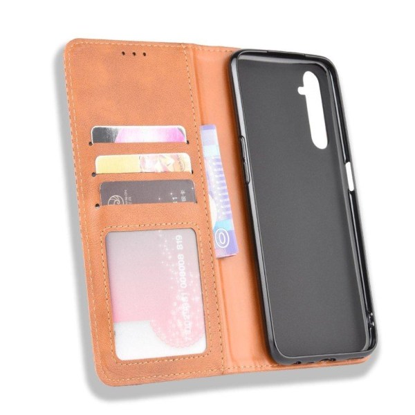 Bofink Vintage läder Realme 6 fodral - Brun Brun