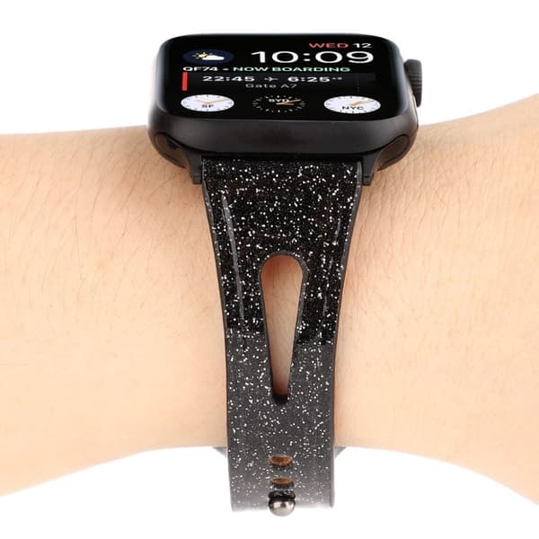 Apple Watch Series 4 40mm flash pulver ægte læder Urrem - Sort Black