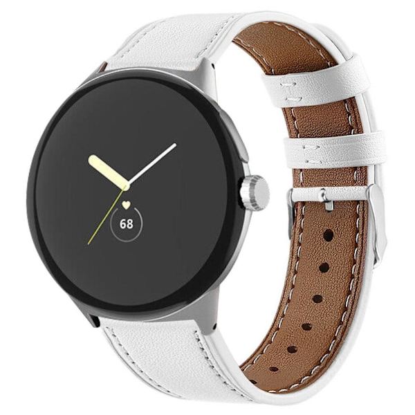 Google Pixel Watch aito nahkainen ranneke - Valkoinen White
