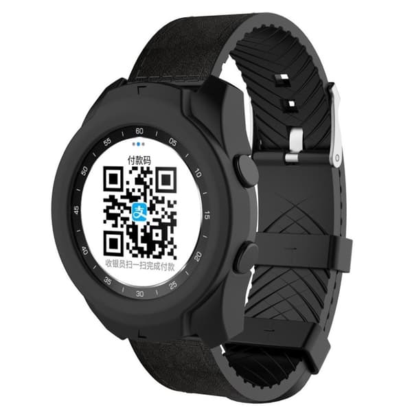 Ticwatch Pro pehmeä silikoni kehys Suojakotelo - Musta Black