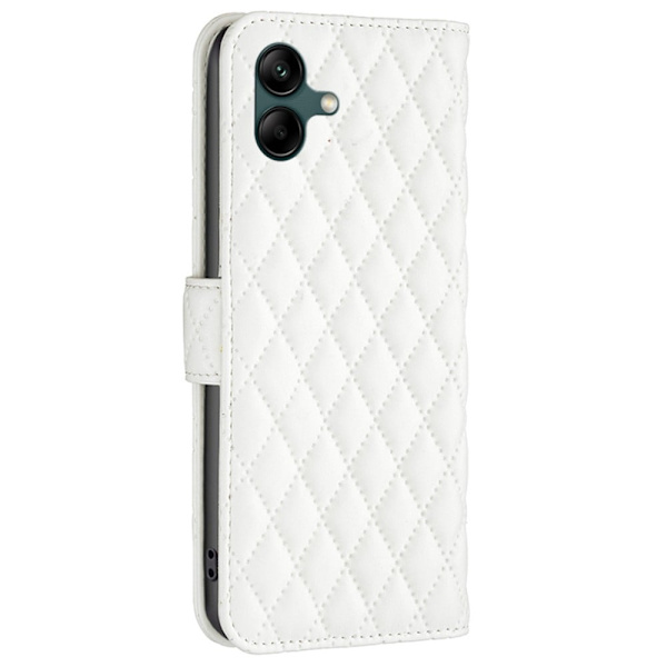 Rombemønster, matt flip-deksel for Samsung Galaxy A05 - Hvit White