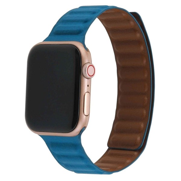 Apple Watch Series 8 (45mm) / Watch Ultra urrem i ægte læder - C Blue