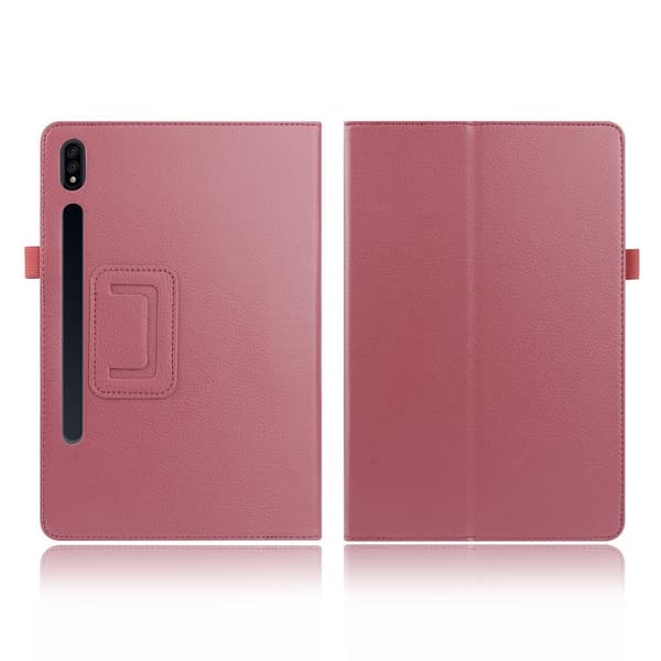 Samsung Galaxy Tab S7 litchi læder etui - Rose Pink