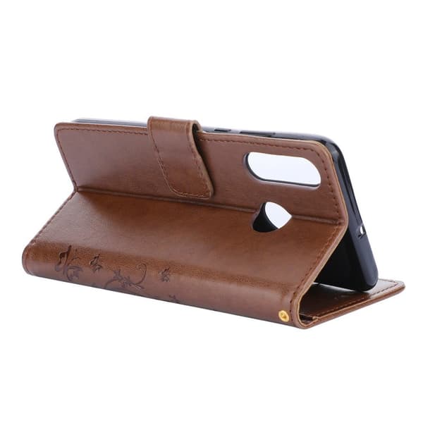 Huawei P30 Lite Skinnetui Med Sommerfugltrykk - Brun Brown