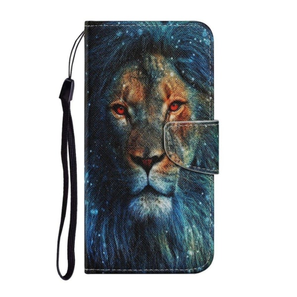 Wonderland Samsung Galaxy A22 5G Läppäkotelo - Lion Multicolor