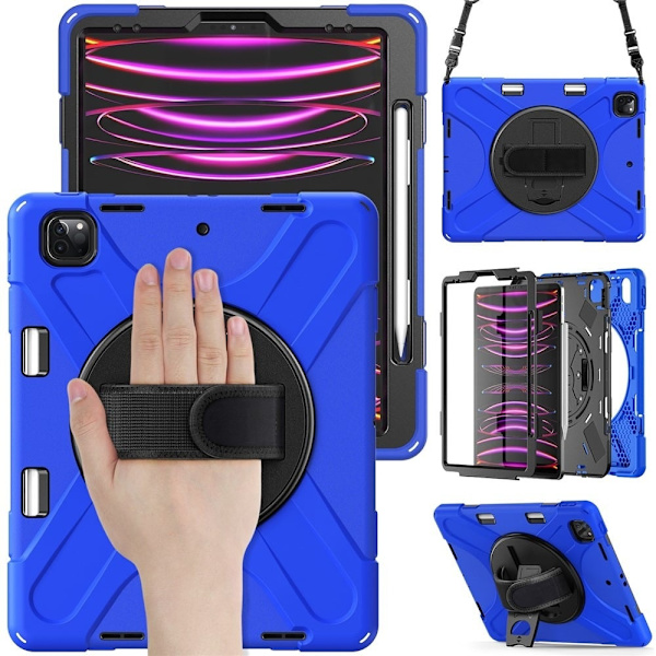 iPad Pro 12,9 tommer (2018) X-Shape combo deksel  - Blå Blue
