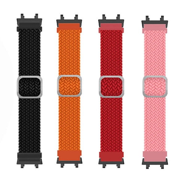 Amazfit T-Rex 2 nylonflettet urrem - Sort / Rød Red