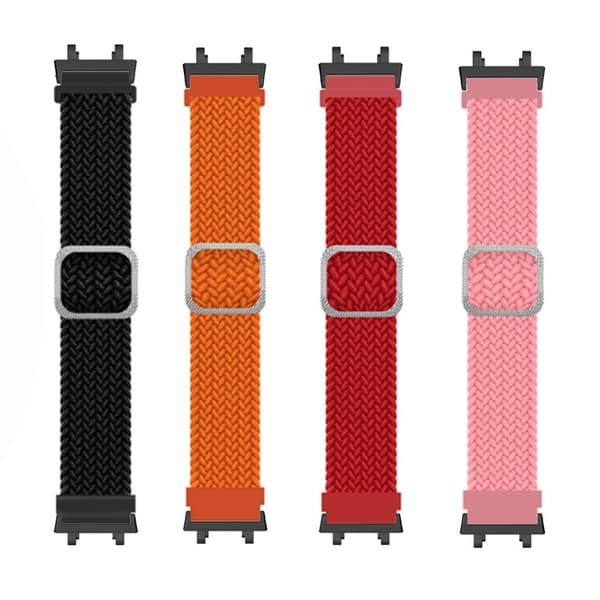 Amazfit T-Rex 2 nylonista punottu kellon hihna - Musta / Punainen Red