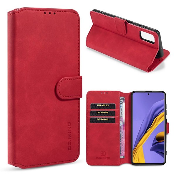 DG.MING Samsung Galaxy A71 Retro kotelot - Punainen Red