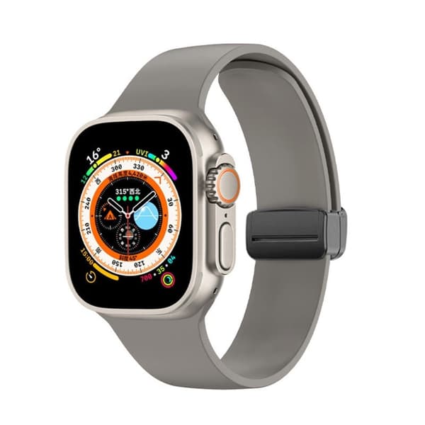 Apple Watch Series 8 (45mm) / Watch Ultra enkelt silikonarmband - Grå Silvergrå