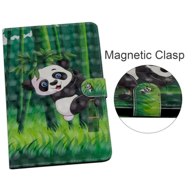 Samsung Galaxy Tab S5E lys flekk innredning læretui - Bamboo Panda Multicolor