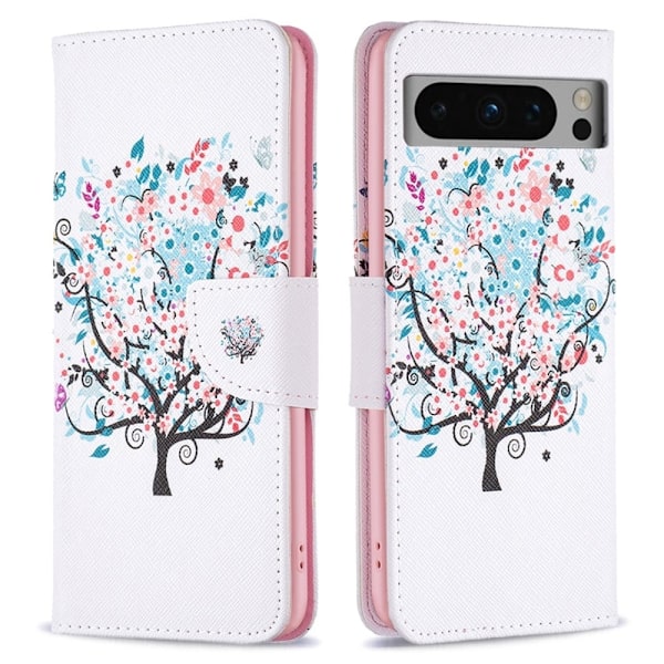 Wonderland Google Pixel 8 Pro Flippetui - Blomst Tre Pink