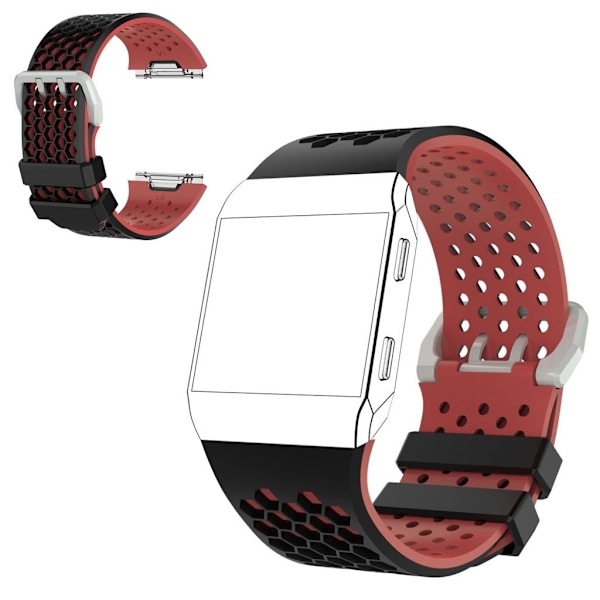 Fitbit Ionic kaksivärinen ranneke - Musta / Punainen Multicolor