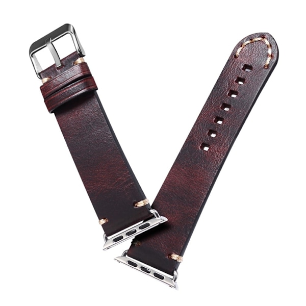 Apple Watch Series 8 (41mm) klockarmband i koskinn - Vinröd Röd