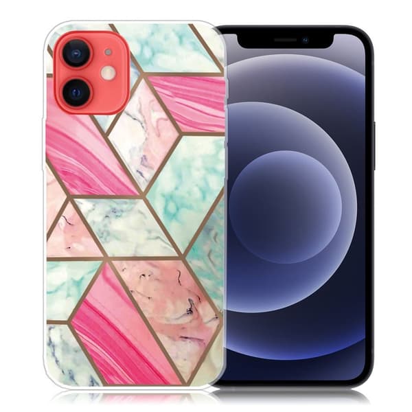 Marmormotiv iPhone 12 Mini skal - Färgglad Marmorplatta multifärg