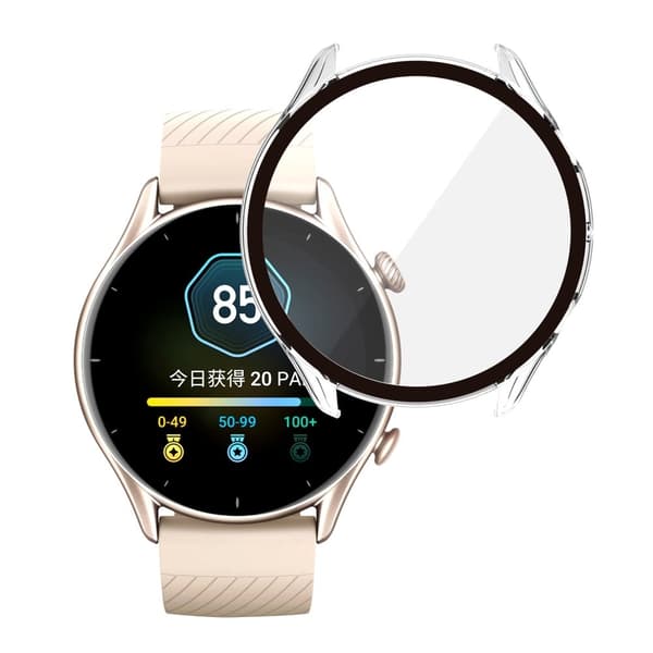 Amazfit GTR 3 / GTR 3 Pro hard cover + tempered glass screen protector - Transparent Transparent