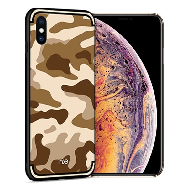 NXE iPhone Xs Max hybrid etui med Camouflagemønster - Brun Brown