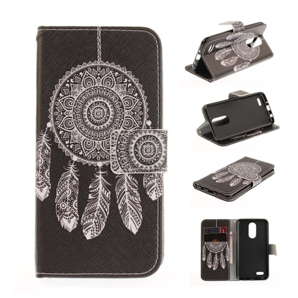 LG K4 2017 mønstret PU læder flip cover - Drømmefanger Black