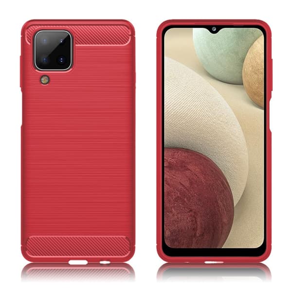 Carbon Flex Samsung Galaxy A12 5G kotelot - Punainen Red
